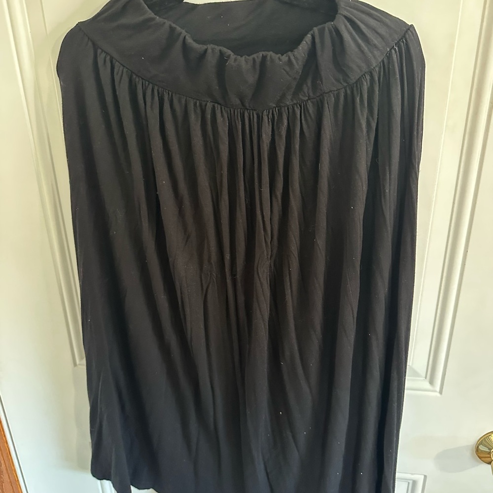 Black Gathered Maxi Skirt